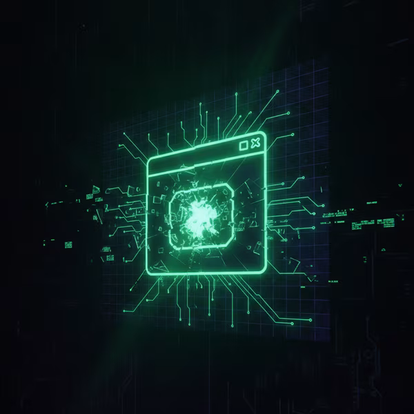 Hackeren — grønt terminalvindue bryder firewall
