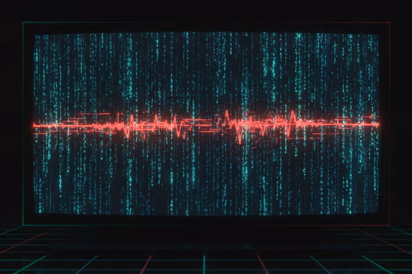 Binary Break — terminal med binær kode og rød exploit-linje