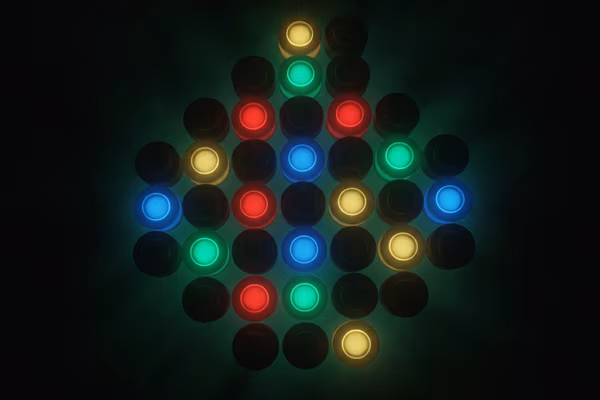 Pattern Lock — lysende gitter af farvede prikker